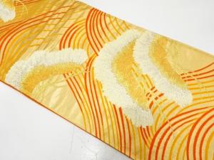 笠松に荒波模様織り出し　袋帯